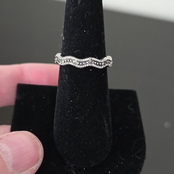 Vintage Jewelry - Marcasite Stackable Ring Size 7